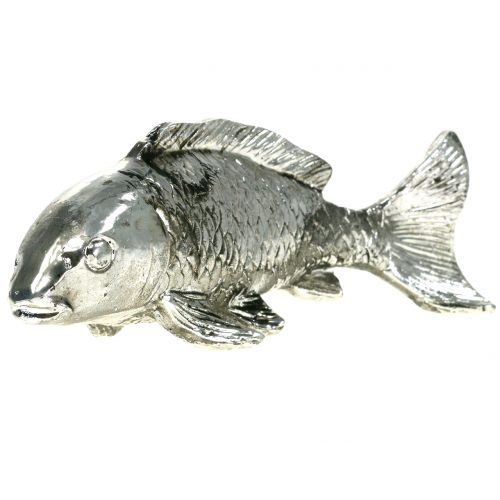 Floristik24 Deko Fisch Antik-Silber 14cm