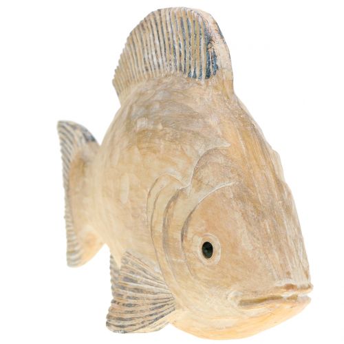 Floristik24 Deko Fisch in Holzoptik Natur L17cm