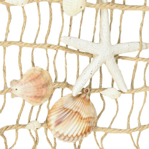 Artikel Fischernetz Jute mit Muscheln Maritime Wanddeko 25×55cm