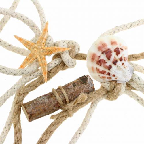 Floristik24 Maritime Deko Fischernetz mit Muscheln Natur 400×150cm