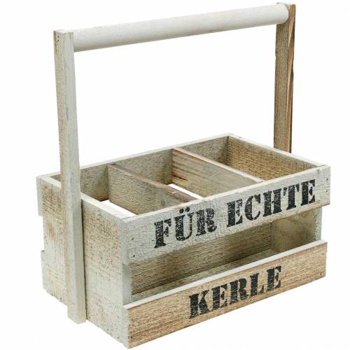 Floristik24 Flaschenträger „Echte Kerle“ mit Griff Für 6 Flaschen Flaschenhalter