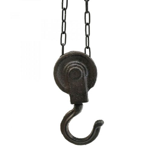 Flaschenzug Deko Metalldeko Braun Schwarz Vintage 40cm