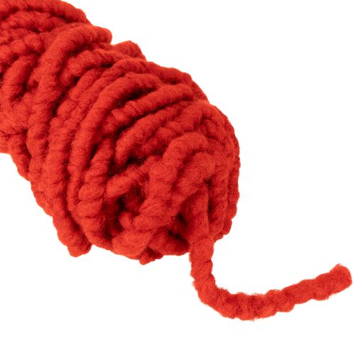 Artikel Flausch Mirabell Wollschnur mit Jute Wollkordel Rot 25m