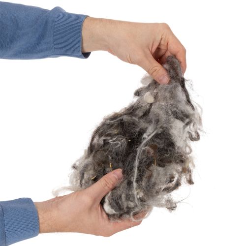 Schafwolle Deko Naturwolle Grau meliert lose 250g | Floristik24.de