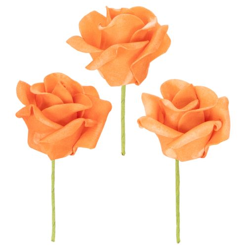 Künstliche Rose orange 5cm Blüte einzeln 100St