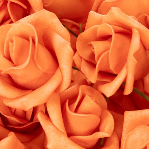 Künstliche Rose orange 5cm Blüte einzeln 100St | Floristik24.de