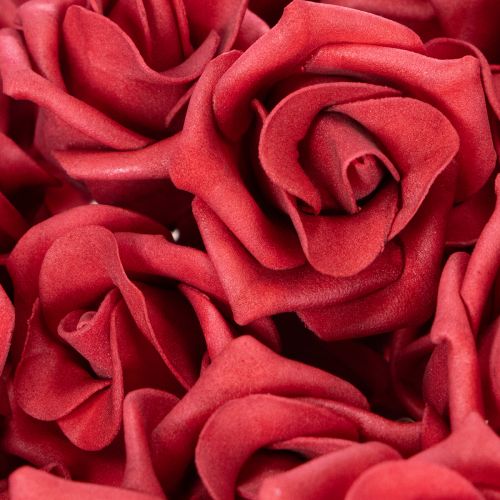 Kunstblume Rose rot mit Stiel 5cm 100St | Floristik24.de