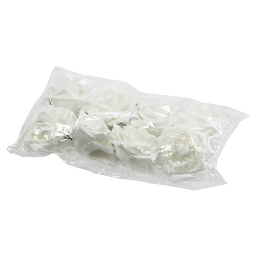 Floristik24 Foamrose Weiß Ø10cm 8 St