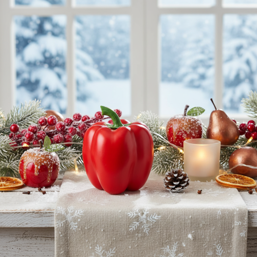 Artikel Deko Gemüse Paprika Rot Lebensmittelattrappe H10cm