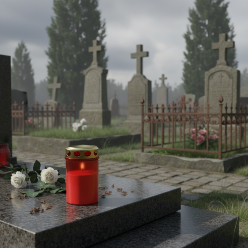 Artikel Grablicht zylindrisch Rot Ø6cm H10cm 12 St