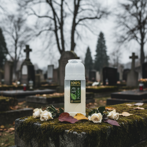 Artikel Grabkerze Weiß Pflanzenöl ICP Brenndauer 4 Tage H20cm