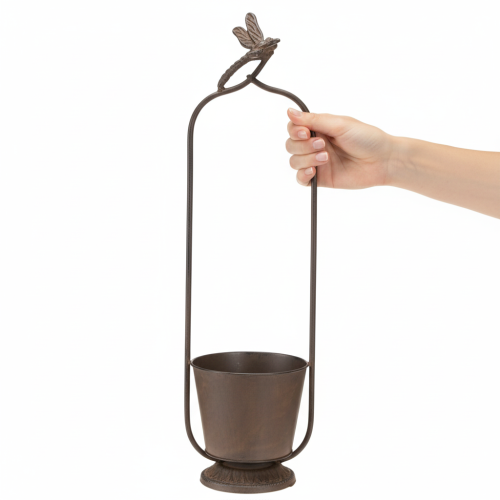 Artikel Vintage Pflanzkübel mit Rankhilfe Libelle Metall Ø16/H62cm