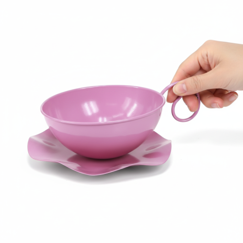 Artikel Metalltasse Ø16cm H9cm Deko Tasse mit Unterteller Pink 2St