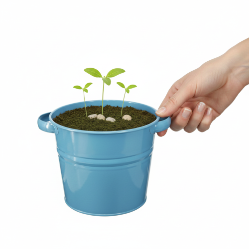 Artikel Deko Topf Blumenkübel Metall in Blau 31cmx26cmx21,5cm