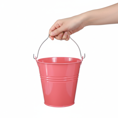 Artikel Eimer Deko Rosa Blumenkübel Metall 26x22,5x23cm 6l