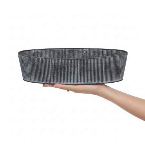 Artikel Schale Oval Metall Schwarz Grau Vintage 32,5/37cm Set 2St