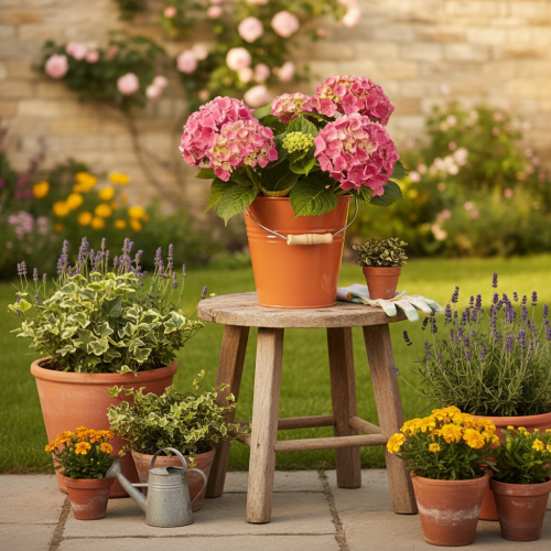 Artikel Deko Eimer Metall Übertopf Orangebraun Ø22cm H21,5cm 6L