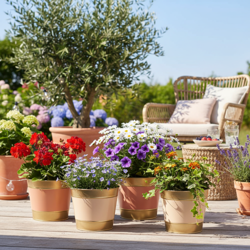 Pflanzkübel Blumentopf Metall Übertopf Ø17cm H14,5cm 4St | Floristik24.de