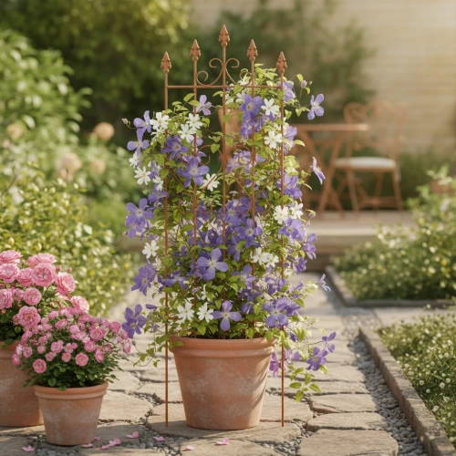 Gartenstecker und Rankhilfe als Dekoration für Beet und Pflanzgefäß