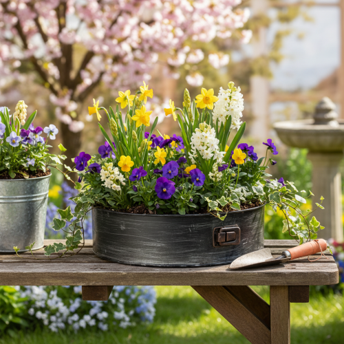 Pflanzgefäß, Deko-Backform, Springform zum Bepflanzen, Metalldeko Ø24cm H7,5cm | Floristik24.de