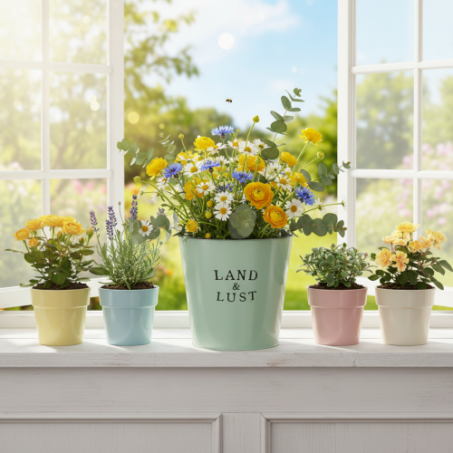 Blumentopf Vintage Pflanzkübel Mint Metalldeko Ø21,5×H16,5cm | Floristik24.de