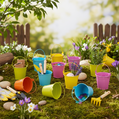 Eimer bunt Ø8cm H7,5cm 12 St | Floristik24.de