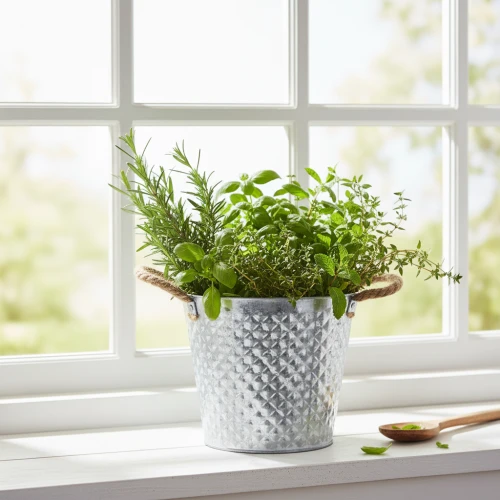 Natürliche Gartendeko mit Zweigen Körben und rustikalen Materialien