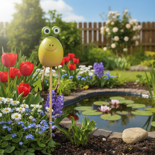 Artikel Frosch Gartenstecker zur Dekoration von Pflanzenkübeln im Frühjahr oder Sommer 34cm 6 St