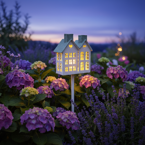 Artikel Lichterhaus am Stab Gemütliche Dekoration für festliche Atmosphäre Garten und Balkon 80cm
