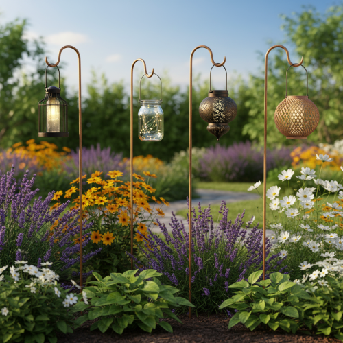 Artikel Stab mit Haken Rost Deko Garten Metalldeko H80cm 3St