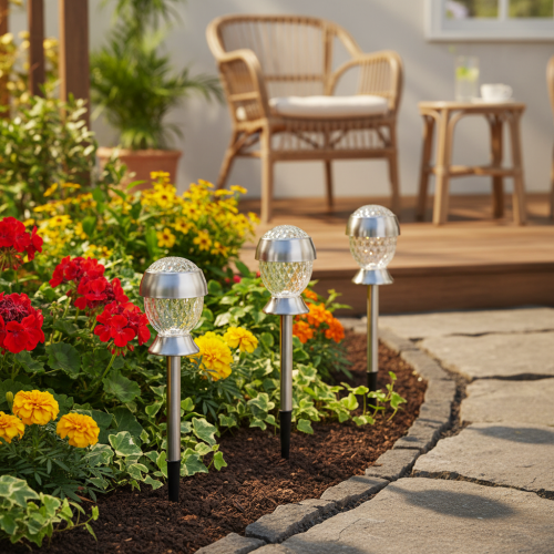 Gartenleuchte Solar Kugelleuchte mit Erdspieß 36cm 4St | Floristik24.de