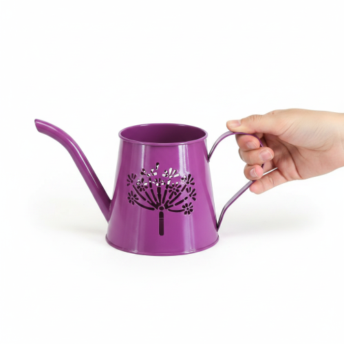 Deko Gießkanne Lila Metall Boho Pusteblume H12cm 2St | Floristik24.de