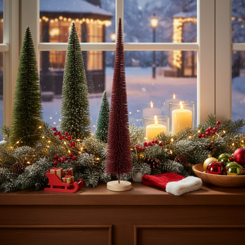 Artikel Deko Tannenbaum schlank Baumfigur auf Holzsockel 60cm