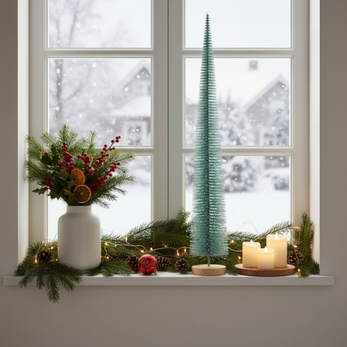 Künstlicher Tannenbaum Dekobaum filigran mit Holzfuß 80cm | Floristik24.de