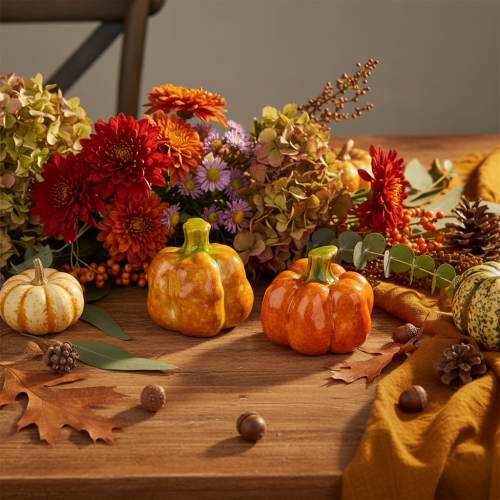 Deko Kürbis für herbstliche Tischdekoration 6cm 2St | Floristik24.de