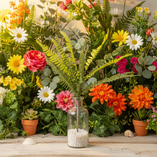 Kunstfarn Zweig künstliche Pflanze grün für Dekoration 45cm | Floristik24.de
