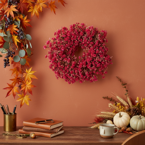 Artikel Blumenkranz Schleierkraut künstlich Dekoration 30cm