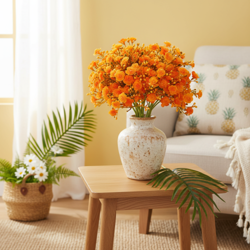 Künstliches Schleierkraut orange Zweig für Blumenarrangements 30cm 10St | Floristik24.de