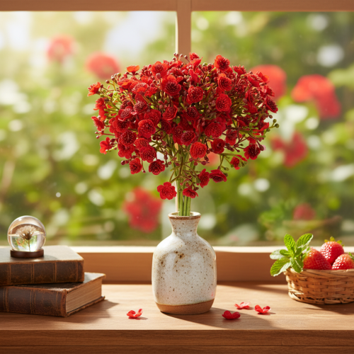 Kunst Schleierkraut rot Bouquet als Blumendeko 30cm 10St | Floristik24.de