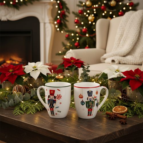 Tasse Weihnachten Nussknacker und Zuckerstange Motiv 10cm 2St | Floristik24.de