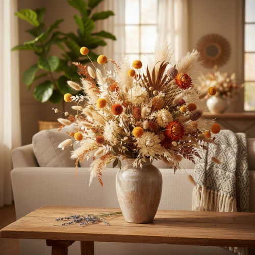 Craspedia Trockenblumen Strauß 55cm 20St | Floristik24.de