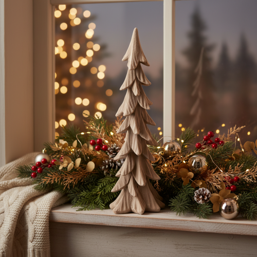Artikel Deko Tannenbaum klein beflockt Tischdeko 44cm