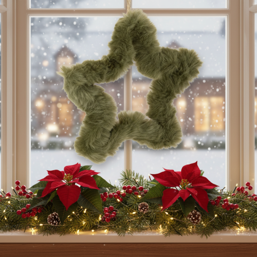 Artikel Kunstfell Sterne Anhänger Plüsch für Fenster und Tür 21cm 4St