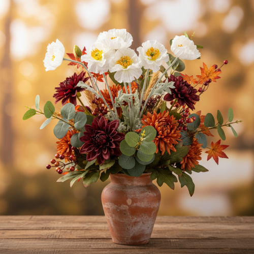 Artikel Kunstblume Mohn Weiß Langer Stiel 78cm 3St