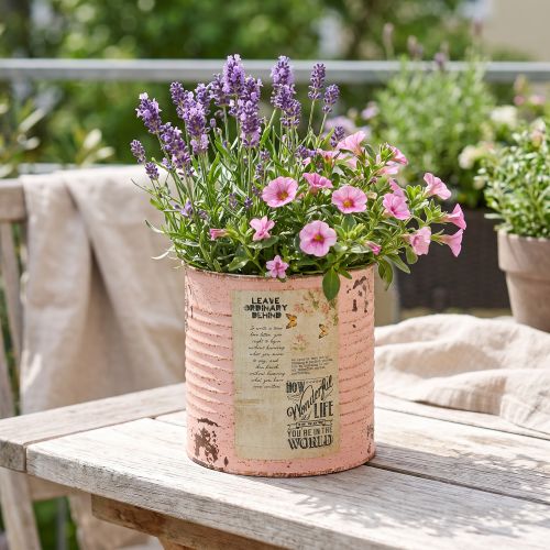 Blumentopf Lachs Metall Ø11cm H10,5cm