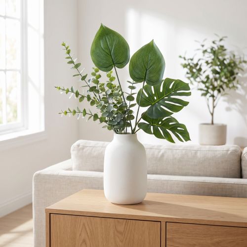 Philodendron Künstlich 48cm Herzförmige Blätter Grün