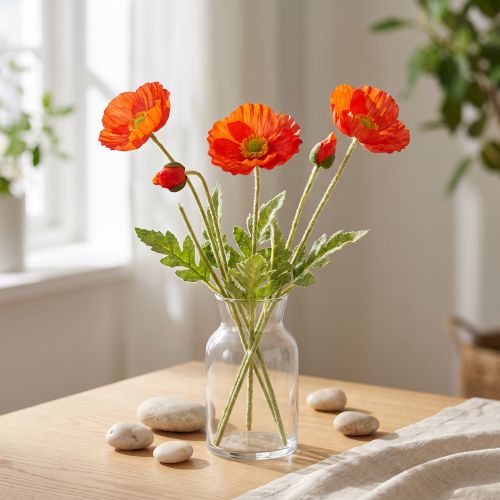Mohnblume Orange 60cm 3St | Floristik24.de
