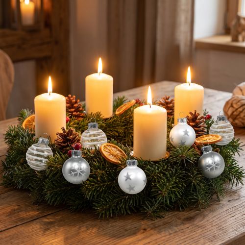 Mini Weihnachtskugeln Weiß, Silber Echtglas Ø3cm 9 St | Floristik24.de
