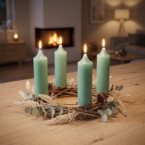 Stabkerzen Grün Jade Ø21/110mm 6 Stück