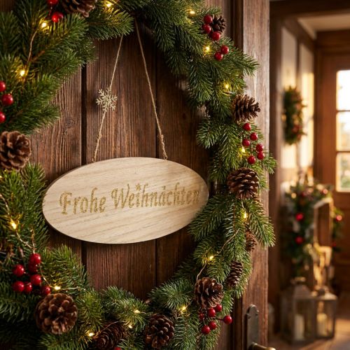 Schild „Frohe Weihnachten“ 30cm x 11cm 3St | Floristik24.de